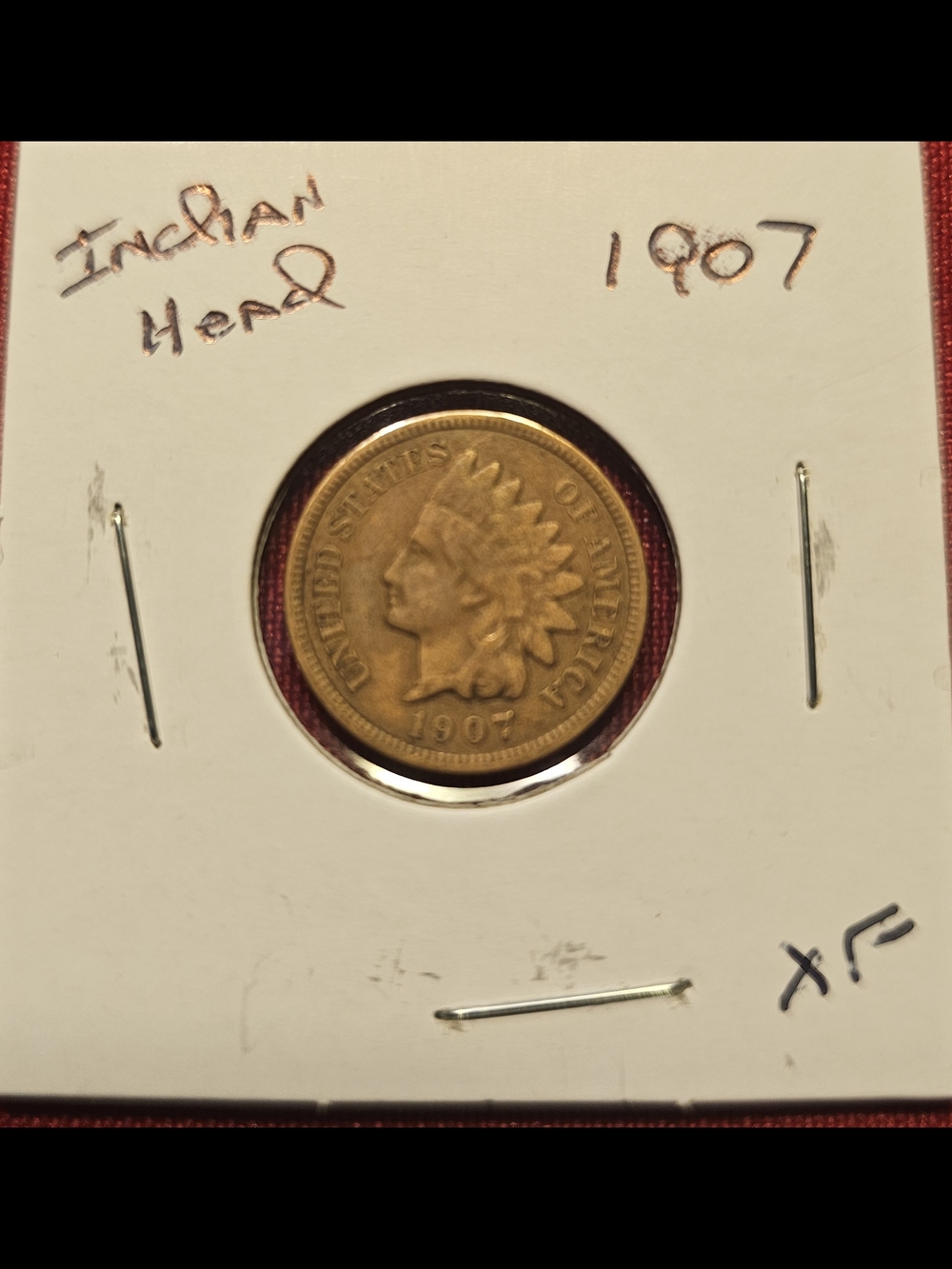 Vintage Indian Head Penny's, (2) 1902, 1907, 1908 - Picture 3 of 10
